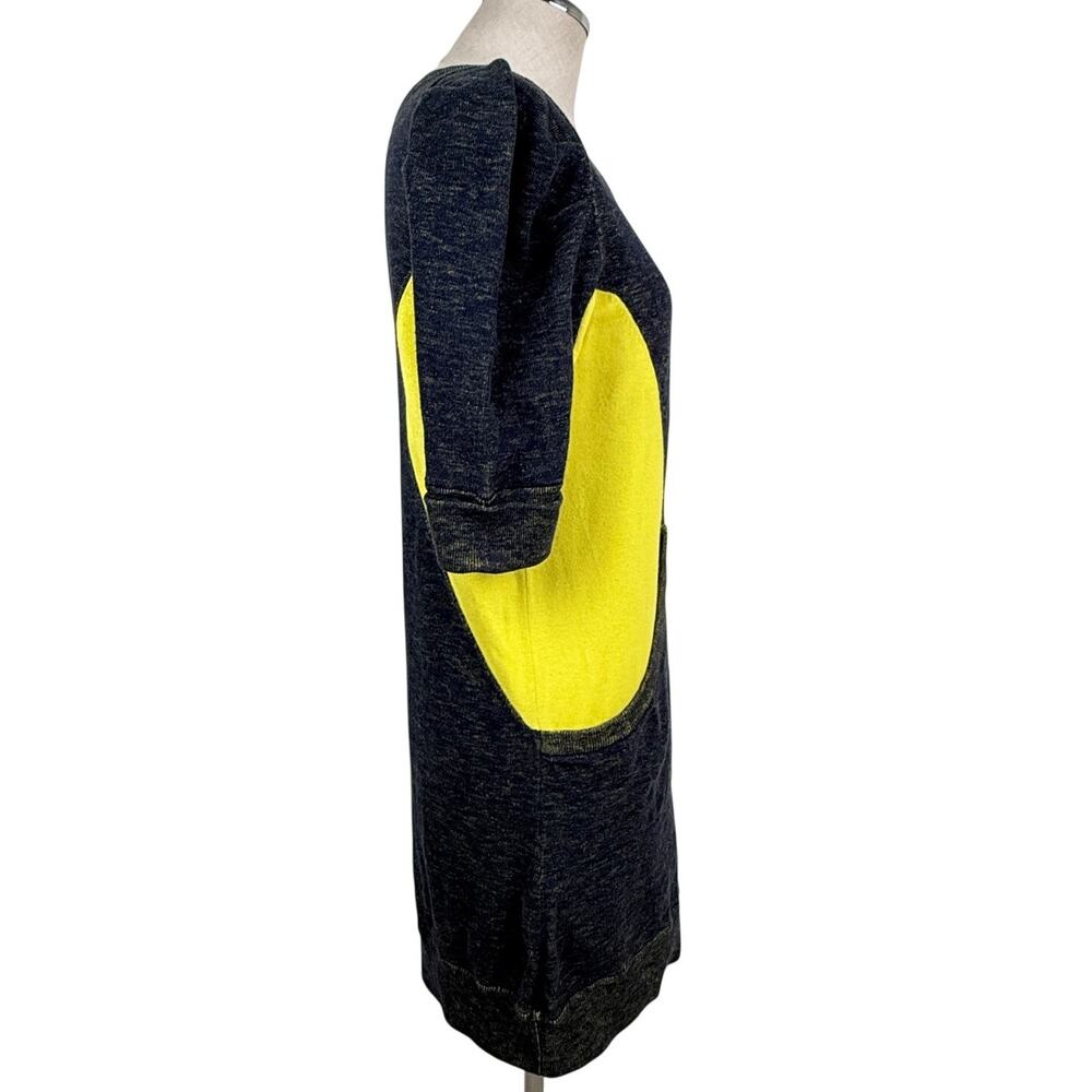 Marc by Marc Jacobs Knit Sweater Dress S Navy Chartreuse Pockets Y2K - Picture 6 of 8